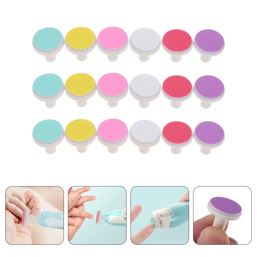 

18 Pcs File Pads Grinding Heads for Infants Nail Trimmer Replacement Baby Nail File Pads Sandpaper Tool