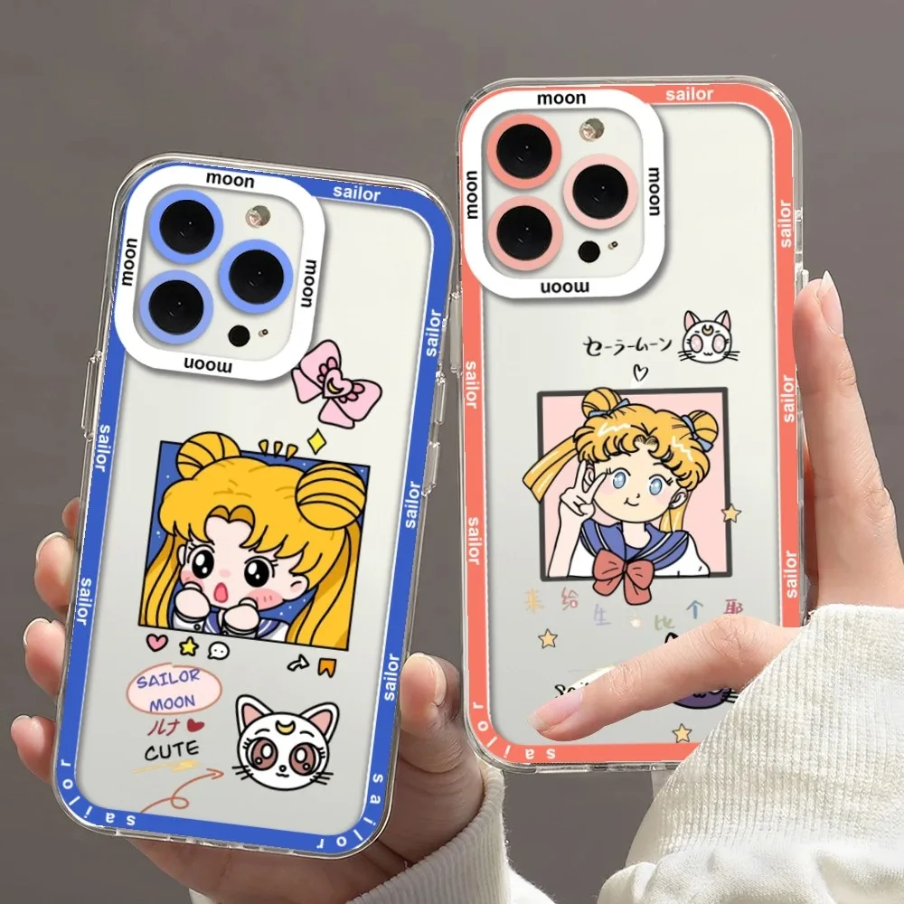 S-sailor M-moon Anmine Phone Case For IPhone 11 12 13 Mini Pro Max 14 Pro Max Case Shell