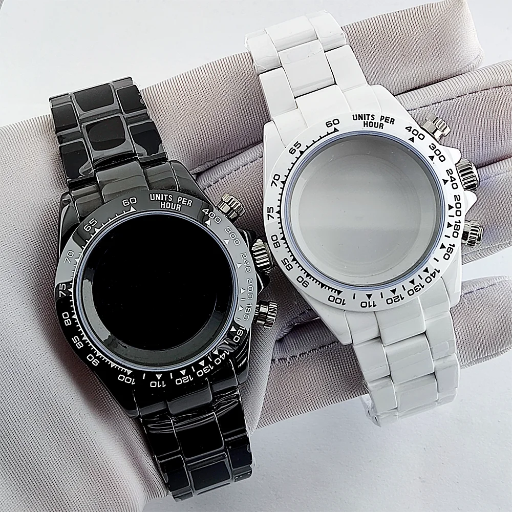 Ceramic Case VK63 Case 39mm Luxury Men's Case Sapphire Glass Waterproof Case Watch Parts Replacement Accessories Watch Case