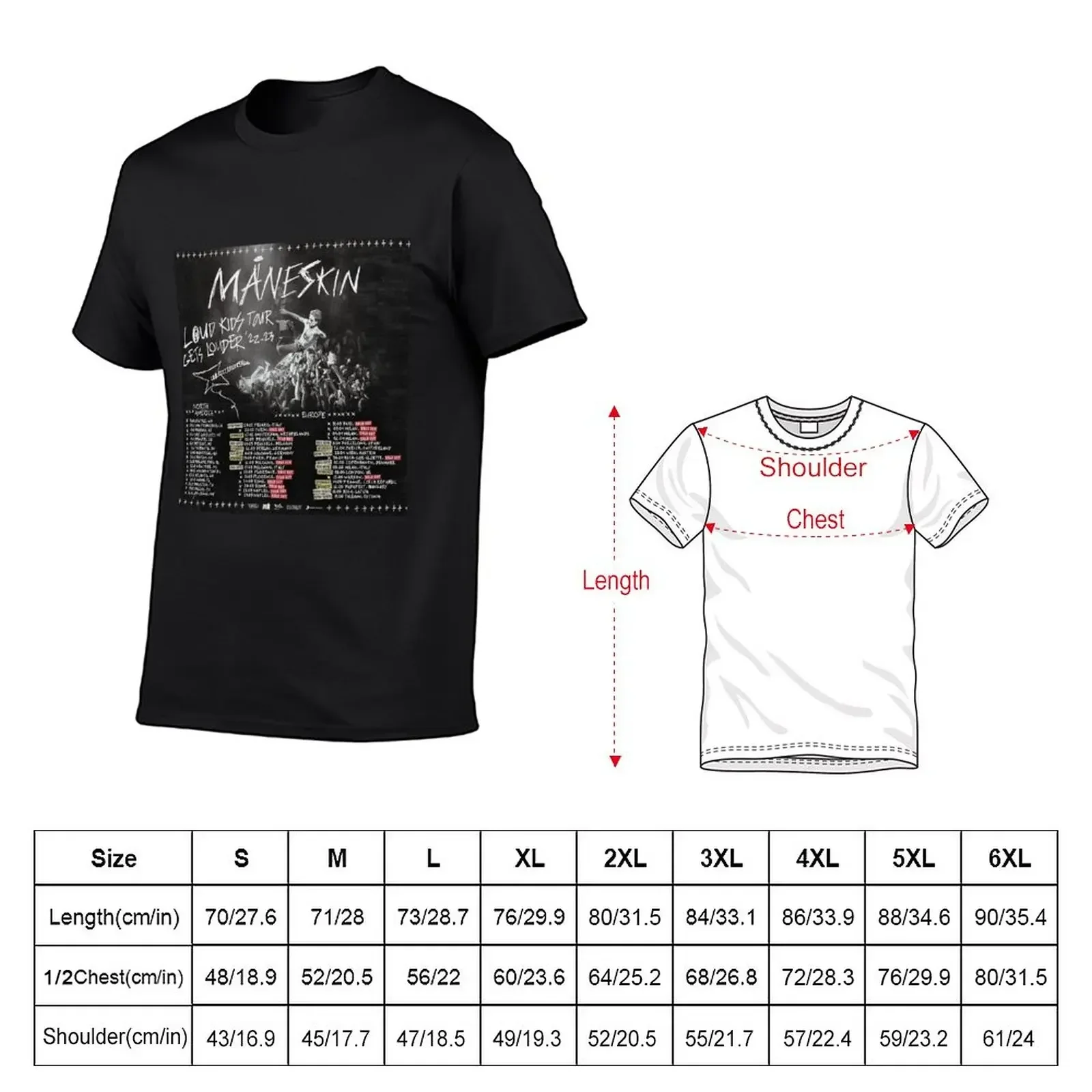 Loud kids tour gets louder m?neskin T-Shirt man clothes custom t shirt mens shirts graphic tee