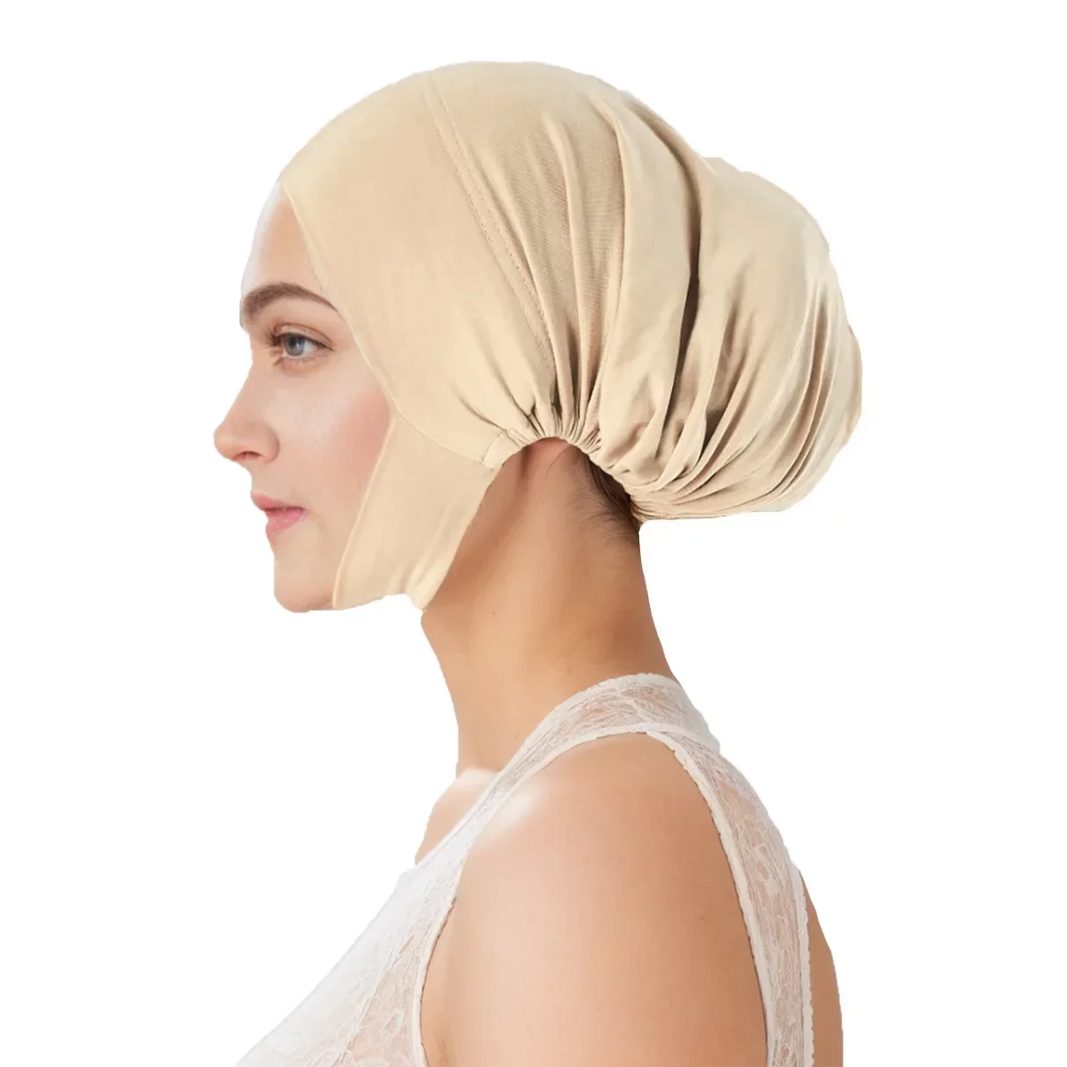 イスラム教徒の女性用アンダーキャップ、ボンネット、ターバン、ヘッドタイ、インナーヒジャブ、伸縮性ヒジャブ、イスラムヘッドスカーフ、キャップ、帽子、ビーニー、ヘッドウェア、アンダースカーフ