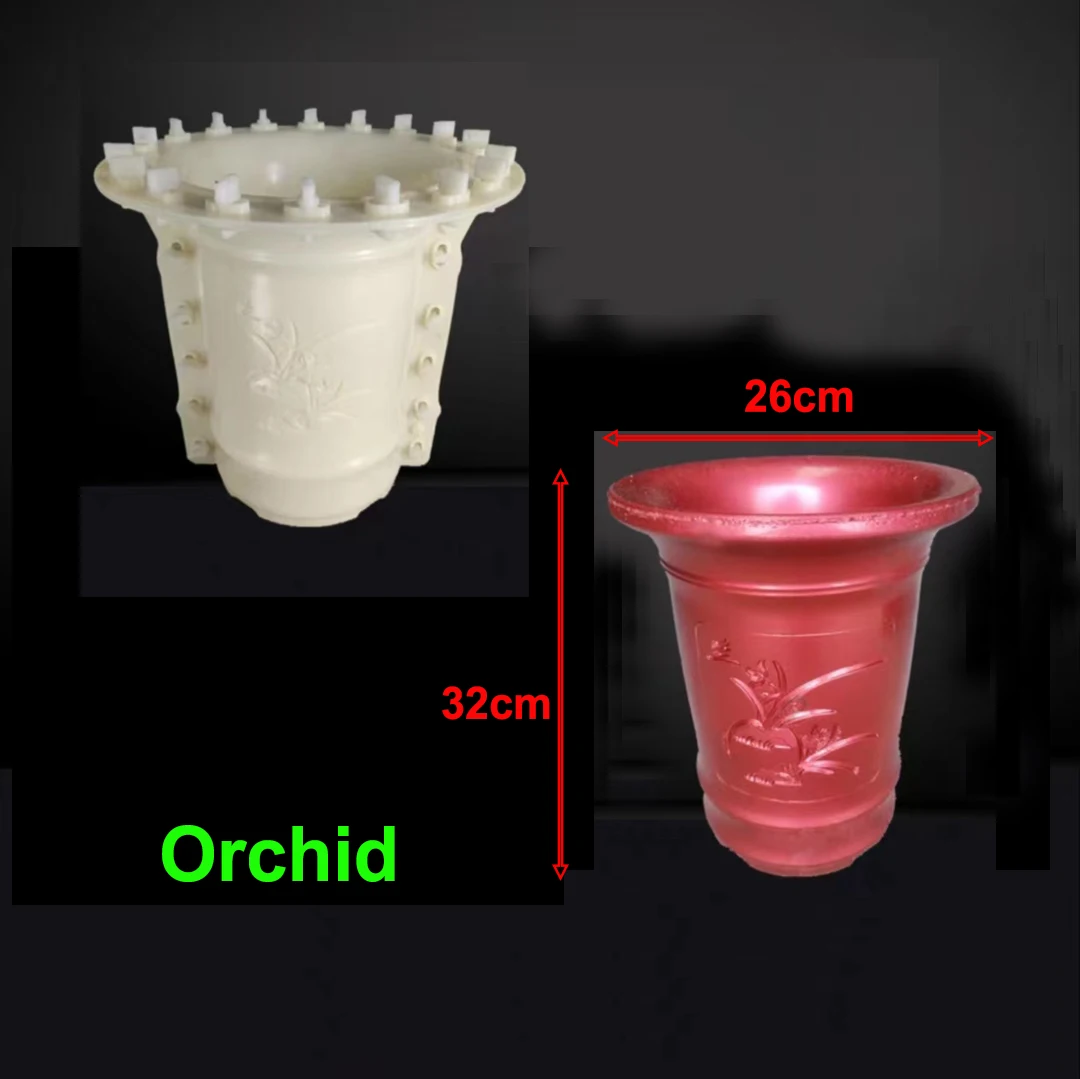 Cement flower pot mold homemade large extra large round orchid plastic steel European bonsai plastic model bottom grouting