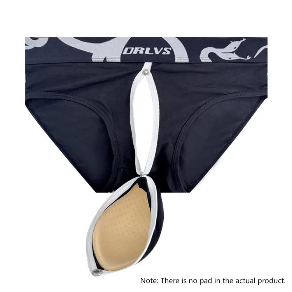 سراويل داخلية غريبة للرجال حقيبة قابلة للإزالة مفتوحة المؤخرة ملابس داخلية منخفضة الخصر ملابس داخلية ناعمة قابلة للتنفس سيسي #5