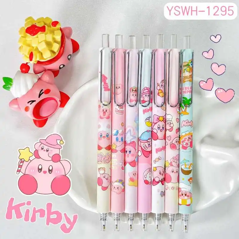 6/24 قطعة Kawaii ستار Kawaii قلم محايد اللون لطيف الوردي 0.5 الأسود الكتابة الصحافة المياه القلم طالب قلم توقيع القرطاسية هدية #2