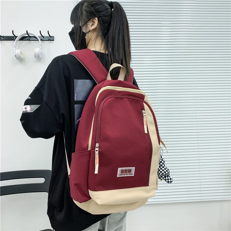 

College Trend Schoolbags for Female Students Large-capacity Backpacks and Multi-layered Fashion Travel Bags on Campus