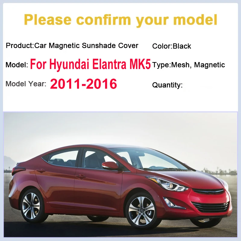 

Солнцезащитные шторки для окон автомобиля Hyundai Elantra MK5, аксессуары MD/UD 2011-2016, сетчатые шторки с защитой от УФ-излучения, автомобильная запчасть