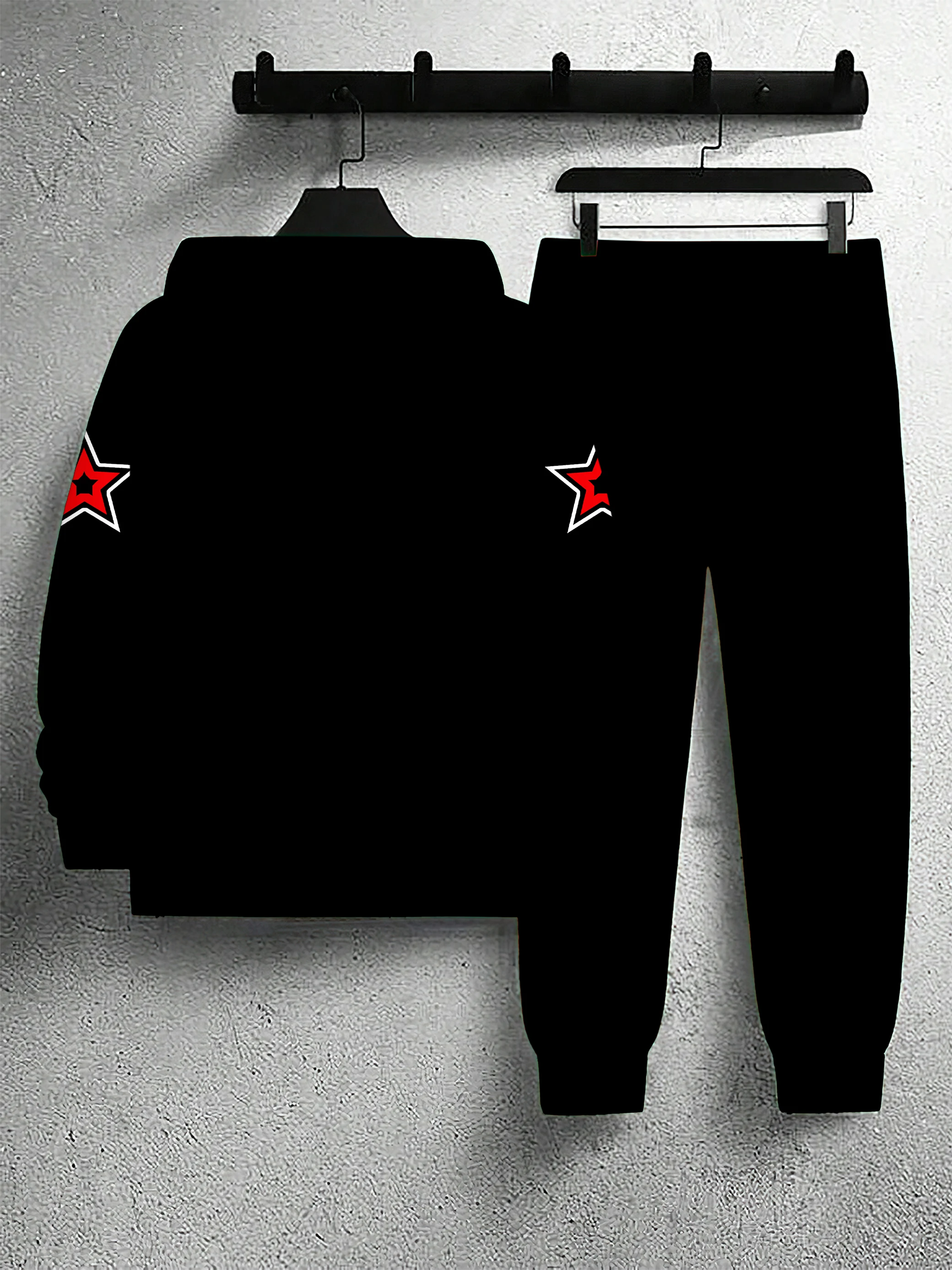 طقم سويت شيرت رجالي جديد لربيع وخريف 2025 ملابس شارع رياضية غير رسمية مطبوعة رقمية مريحة