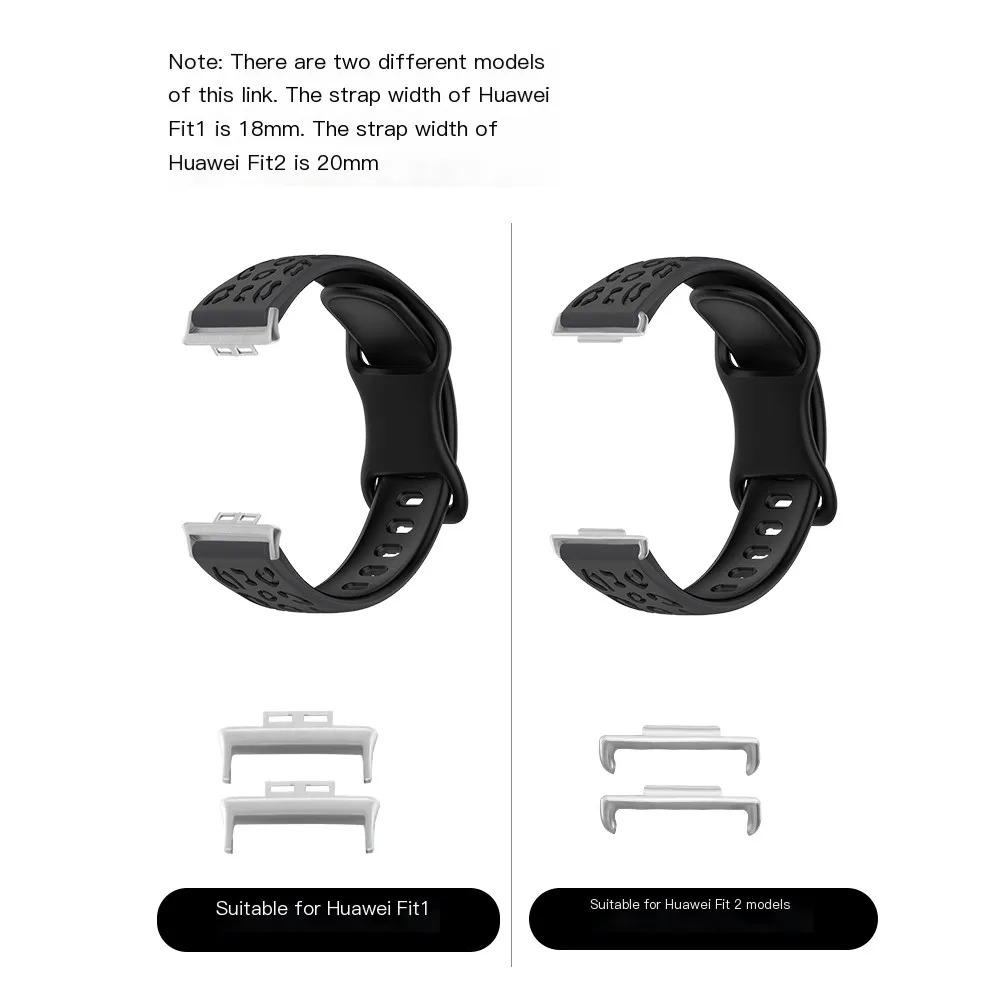 Cinturino ad anello con stampa leopardata per Huawei Watch Fit 1 Fit 2 Bracciale sportivo impermeabile in morbido silicone a sgancio rapido per uomo donna