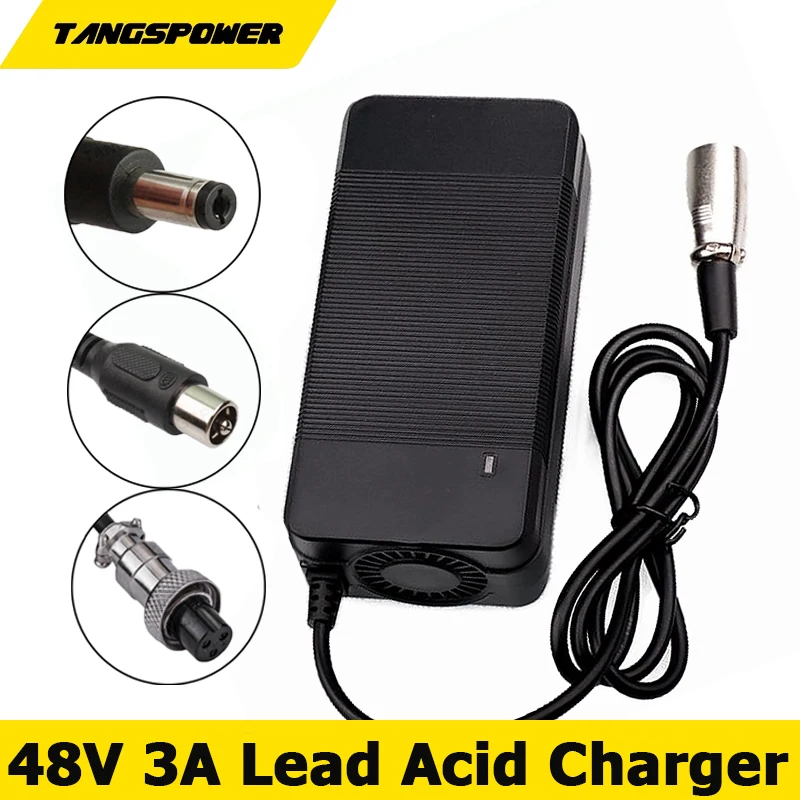 

48V 3A Smart Lead Acid Battery Charger For 57.6V High Quality Acid Battery Pack Fast Charging With Fan Strong Heat Dissipation