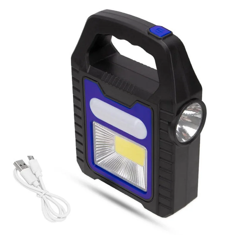 Imagem -04 - Portátil Solar Cob Led Work Light Impermeável Projector de Emergência Usb Recarregável Lanterna Portátil ao ar Livre Caminhadas Camping