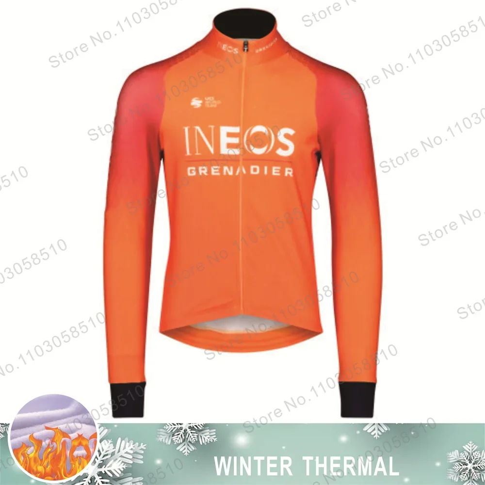 2023 INEOS Grenadier Team Winter Cycling Jersey Long Sleeve Men Clothing Race Road Bike Shirts Bicycle Tops MTB Uniform Maillot