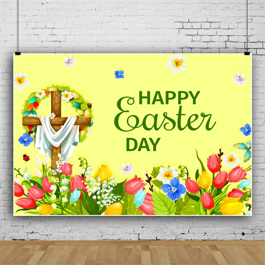 ฉากหลังสำหรับถ่ายภาพเทศกาลอีสเตอร์แฮปปี้ประตูไม้ฤดูใบไม้ผลิพื้นหลังรูปกระต่ายไข่หลากสีแบนเนอร์สำหรับงานเลี้ยงวันเกิดของเด็กทารกอุปกรณ์สำหรับสตูดิโอ2024