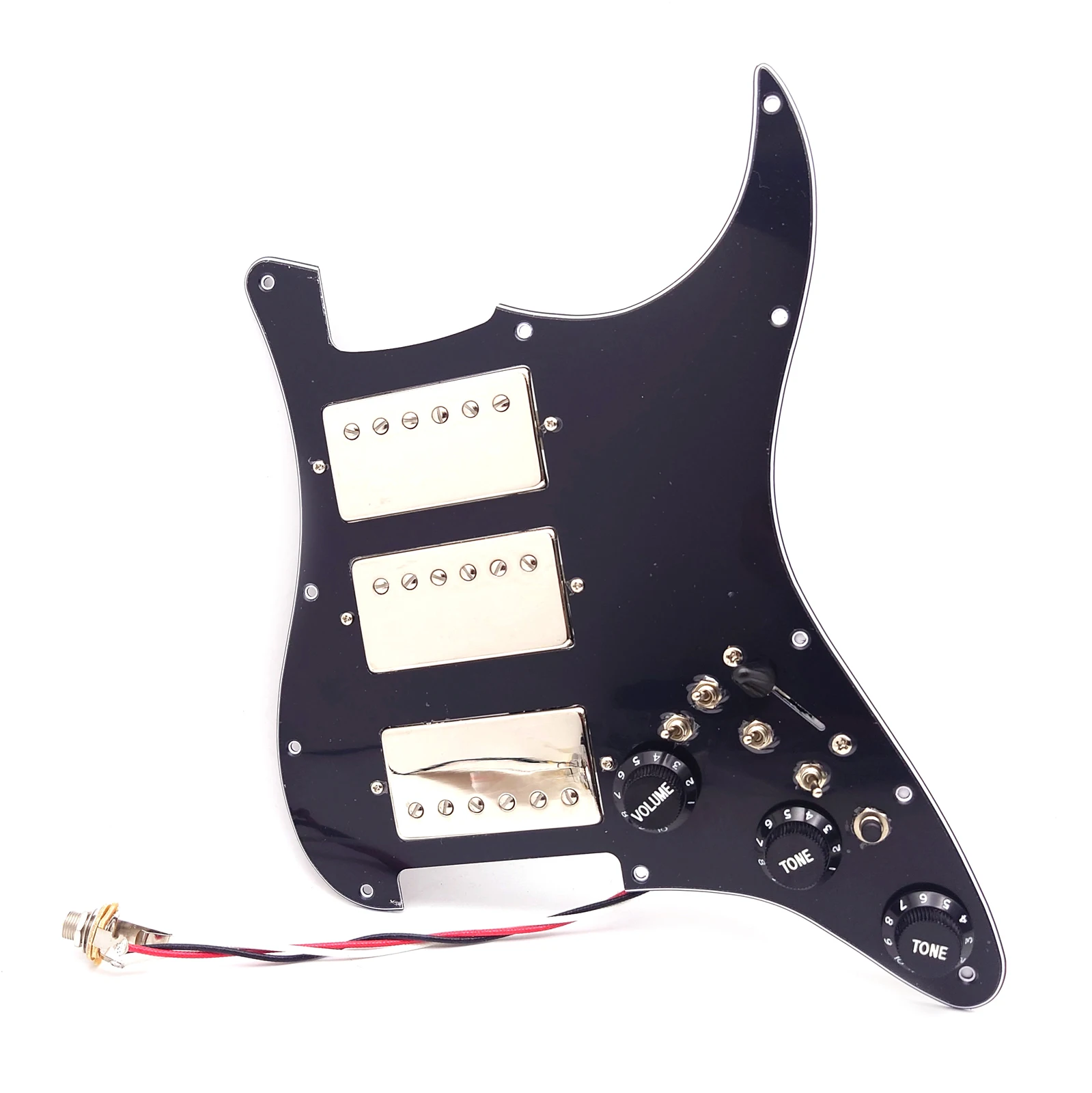 Guitar Prewired Loaded Pickguard Coil Split, HHH Alnico 5 Humbucker Pickups, 11 Hole for American/Mexican St Guitar