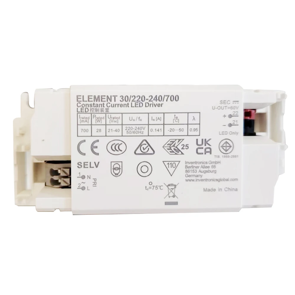 ELEMENT 25/220-240/600 30/220-240/700 34/220-240/800 35/220-240/900 38/220-240/500 EM 42/220-240/1A0 Constant Current LED Driver
