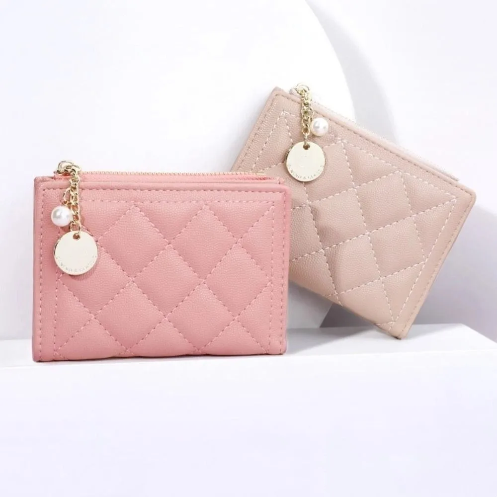 

Portable Mini Women PU Coin Purse PU Leather with Pendant PU Leather Wallet Zipper Coin Bag Card Holder Outdoor