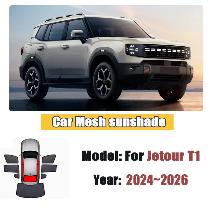 Car Sun Shade For Jetour T1 Freedom Shanhai T1 2024 2025 2026 Visor Mesh Blocks UV Rays Windshield Frame Curtain Car Accessories