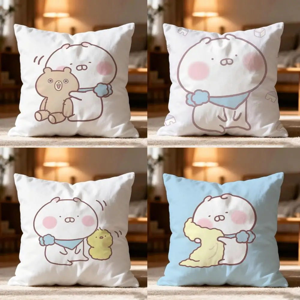 U-Usamaru CUTE RABBITS Pillow Case Cushion Cover Soft Washable Pillow Case Multi-Scene For Couch Bed Travel Office Use