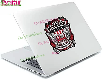 DOMI I Am A Veteran Badge Brand Car Sticker Windshield Bumper Motorcycle Helmet Laptop Trunk Decal Decor Cover