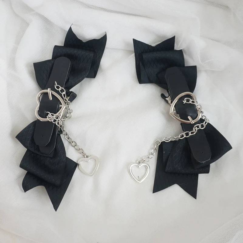 Lolita accessori tornante nero scuro dolce Cool Girl Big Bow Punk Love JK copricapo Lolita ornamento per capelli anime copricapo