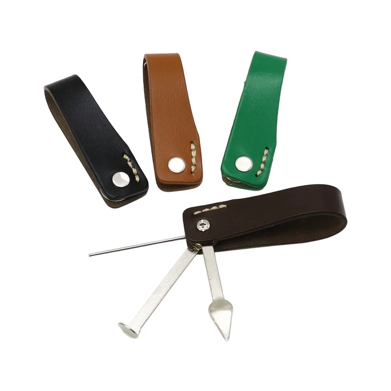 Leather Tobacco Smoke Pipes Holder Stand Bracket Rack with Stainless Steel Pipe Reamer Cleaner Tamper Tool Smoking Accessories