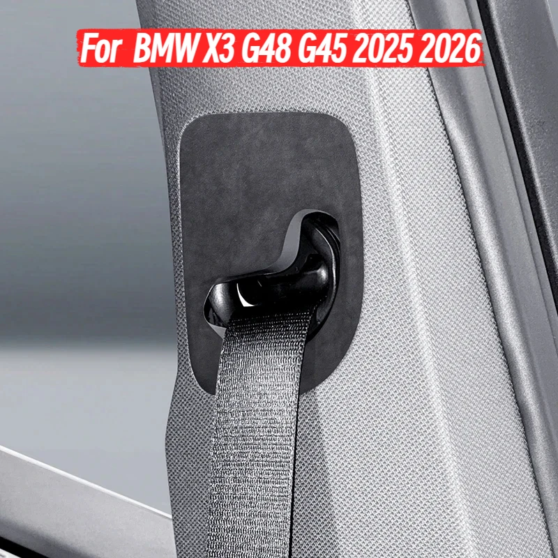

Для BMW X3 G48 G45 2025 2026: Защитные наклейки из замши для панели фиксатора ремня безопасности, декоративные наклейки-накладки от царапин