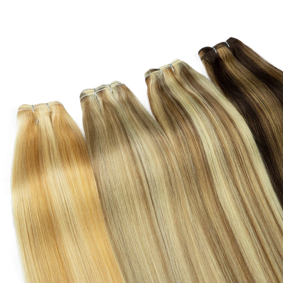 613 Blonde Highlight Human Hair Bundles Brazilian Human Hair Soft Weave Blonde Brown Colored Ombre Silky Human Hair Extensions