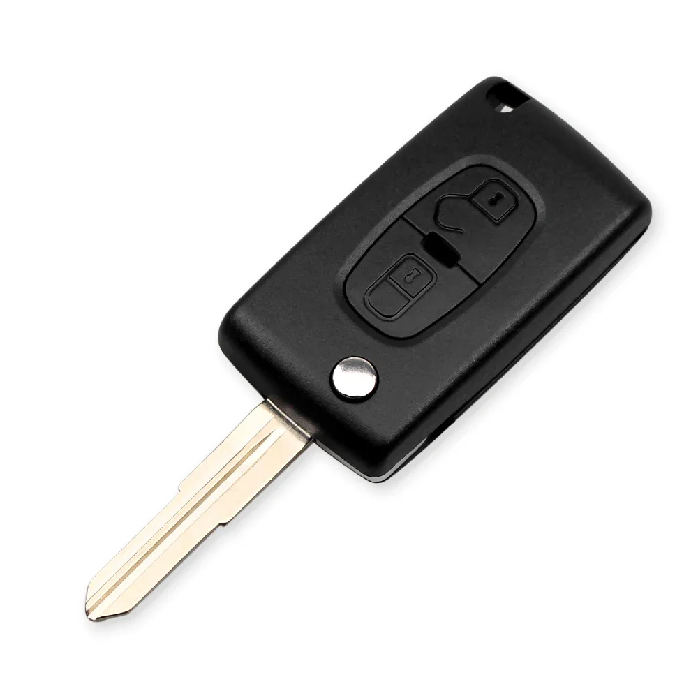 KEYYOU FOR Peugeot 4007 ET 4008 Citroen C-Crosser C4 Aircross 2 Button Flip Key Case Fob MIT-11R Blade CE1731