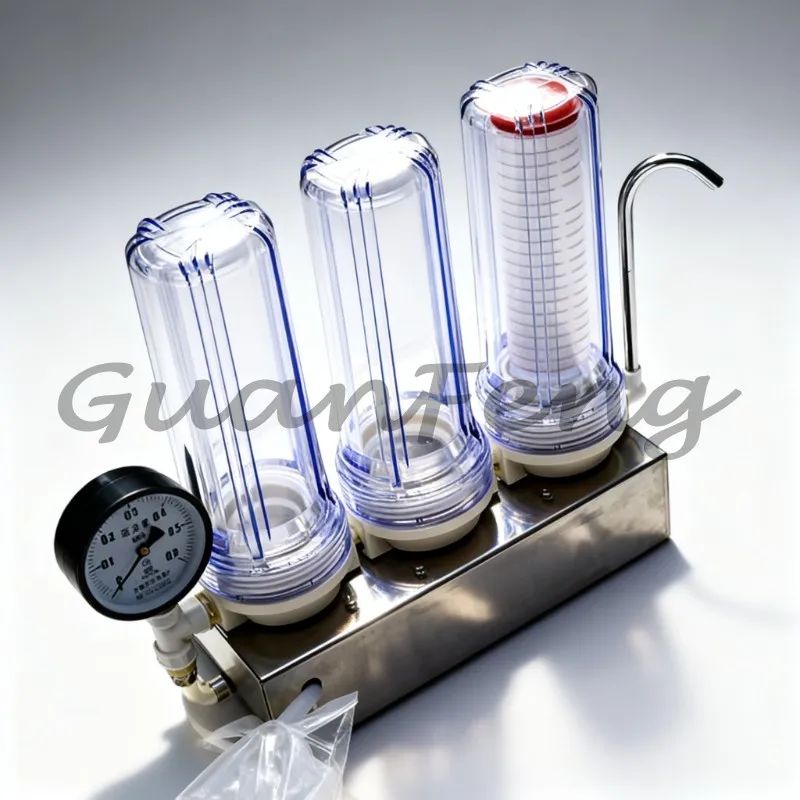 10 Inch 3-Stage Membrane Wine Filter 0.22μm, Small Size Fruit Wine Filtration Equipment for Wine Clarifying and Sterilizing