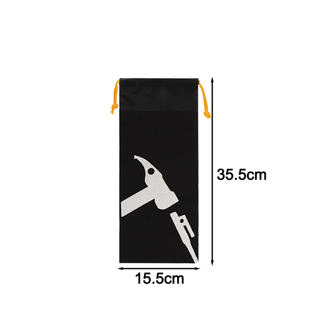 Drawstring Camping Peg Storage Bag 6.1 x 14.0 in Thickened Oxford Cloth for Outdoor Hiking Off Road Gear Organization