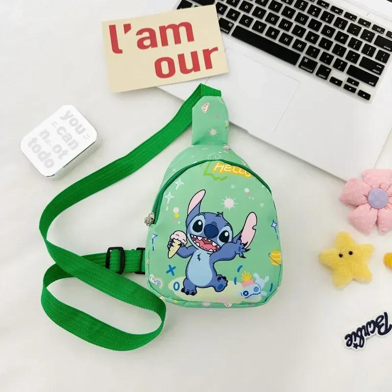 Disney Stitch Chest Bag Purse Schoolbags Cartoon Anime Lilo & Stitch Crossbody Portable Shoulder Bag for Children New Year Gifts