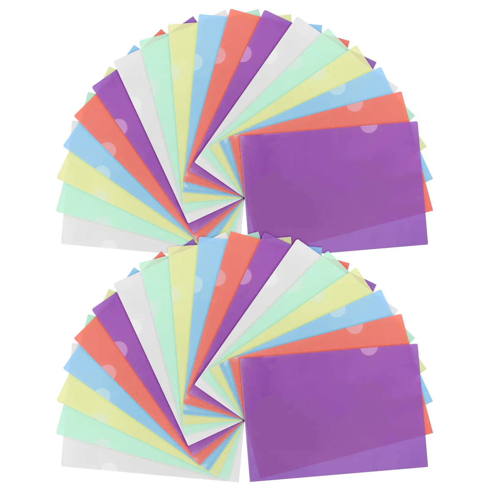 

36Pcs Document Folder Kit A4 Transparent Plastic File Sleeves with Insert Pockets Large Capacity for Reports Presentations Study