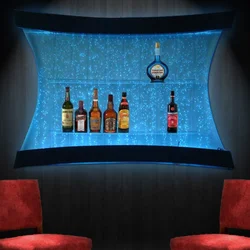 Muebles de barra led personalizados, barra de licor colgante de pared con burbujas de agua, vitrina