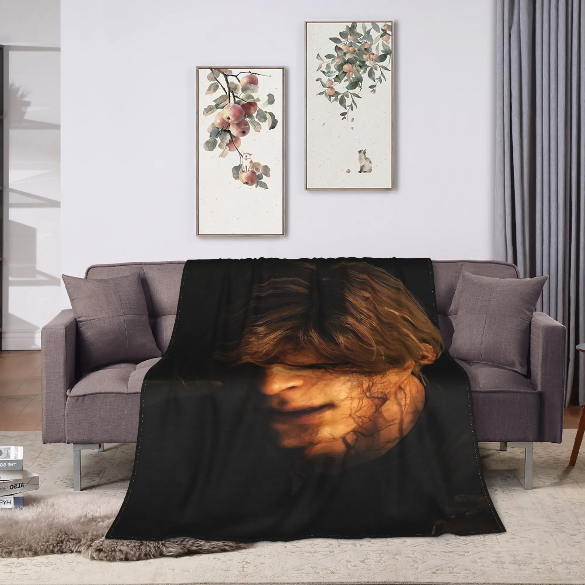 Leon Kennedy Warm Blanket  Funny Picnic Throw Blanket Couch Bed Flannel Bedspread Sofa Bed Cover