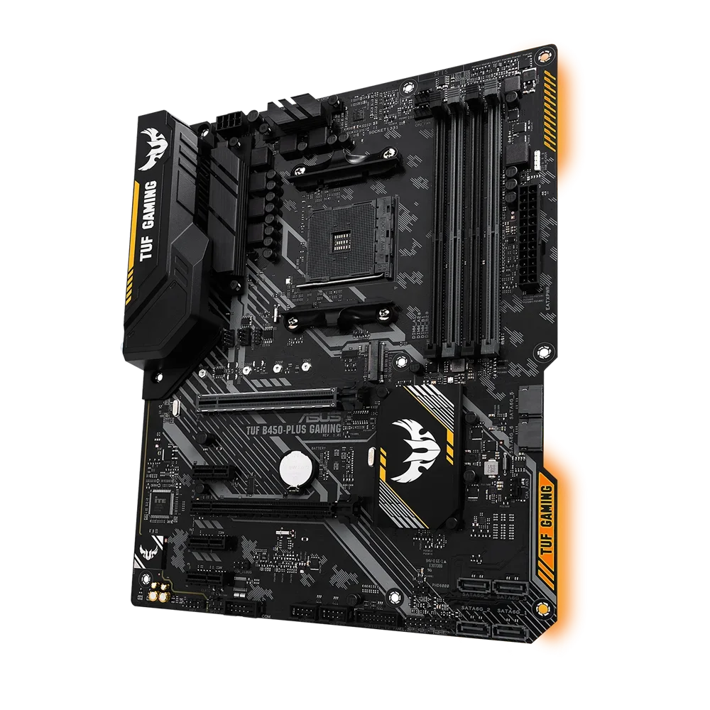 Материнская плата ASUS TUF B450-PLUS GAMING B450, разъем AM4 DDR4, 128 ГБ, поддержка Ryzen 5 5600 5500 PRO 1200 3600 1600 процессоров M.2 ATX