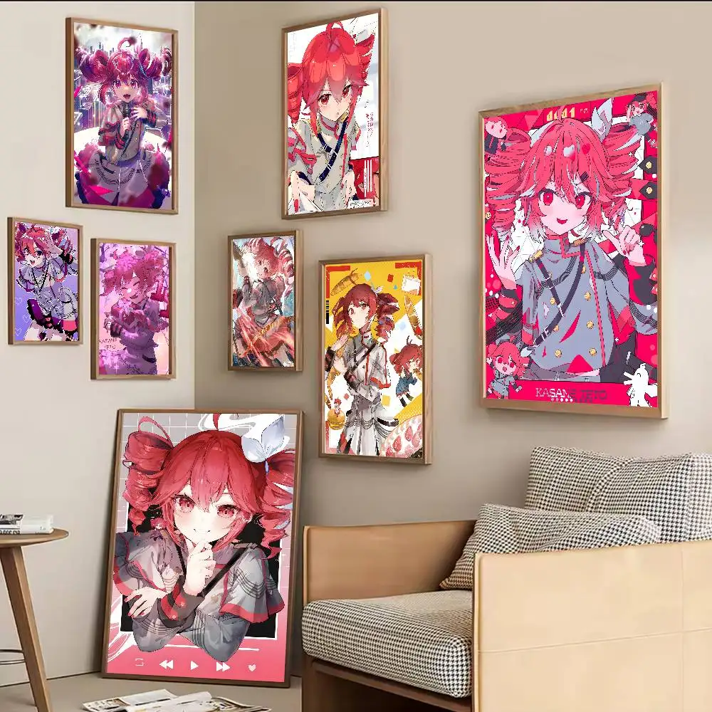 Popular Virtual Singer Kasane Teto DIY Sticky Poster Fancy Wall Sticker For Living Room Bar Decoration Wall Decor