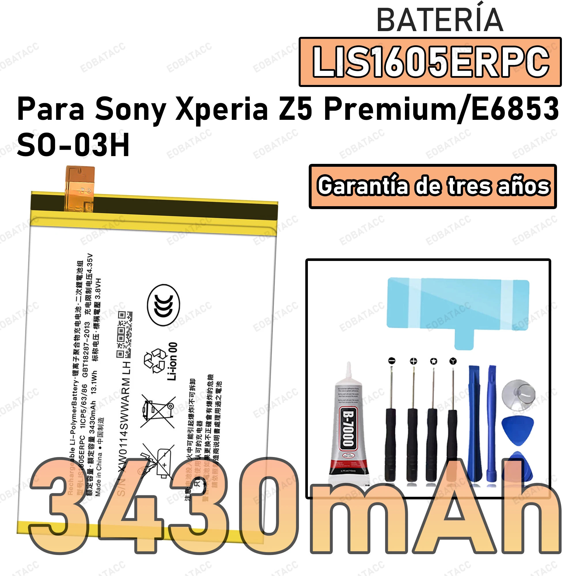 

100% New Zero Cycle LIS1605ERPC Phone Replacement Battery For Sony Xperia Z5 Premium Z5P Dual E6883 E6853 Batteries Bateria