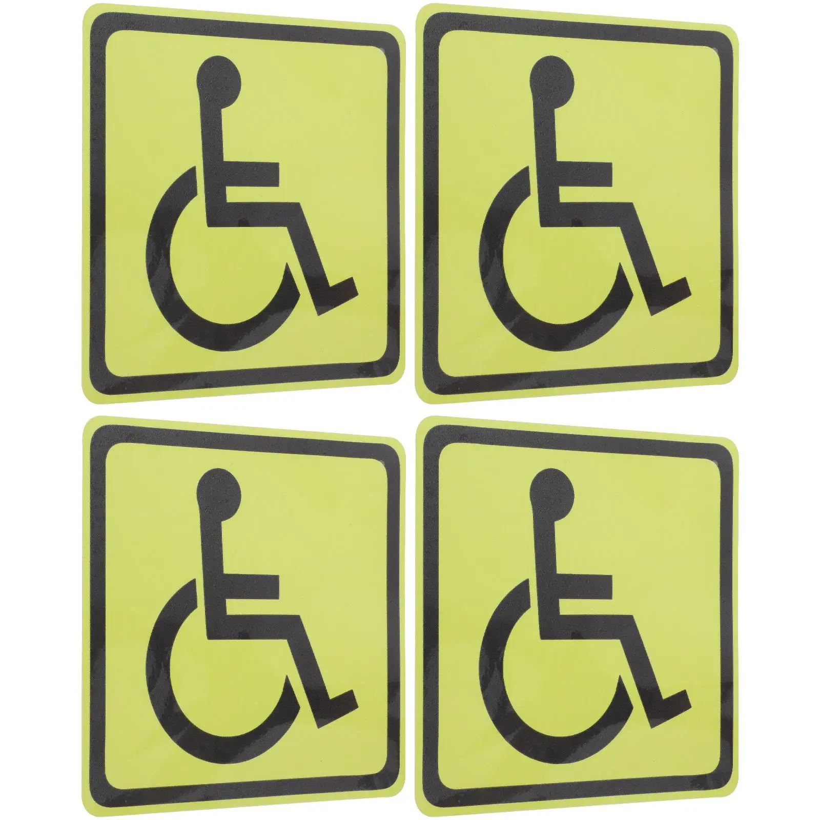 4 Pcs Disability Identification Stickers High Visibility Wheelchair Accessible Sign Safety Traffic Guide Symbol