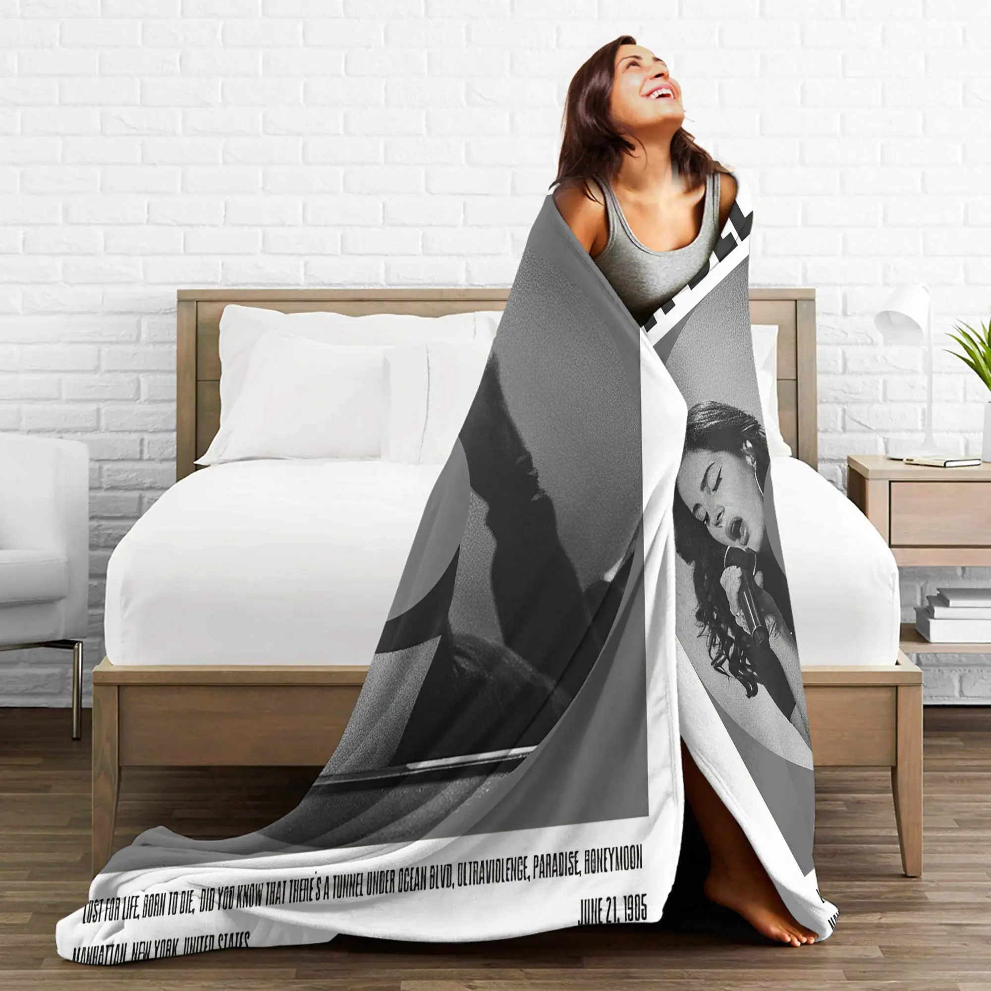 لانا ديل ري المغني بطانية محبوكة ألبوم الموسيقى Ldr الإبحار الفانيلا رمي البطانيات غرفة نوم أريكة لينة الدافئة المفرش المحمولة #3