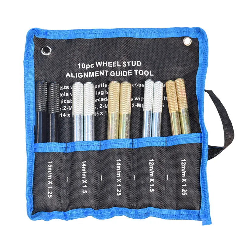 10 Pieces Wheel Alignment Pins M14x1.5/1.25, M12x1.5/1.25, M15x1.25 Easy to Use Automotive Alignment Bolts Wheel Guide Pins