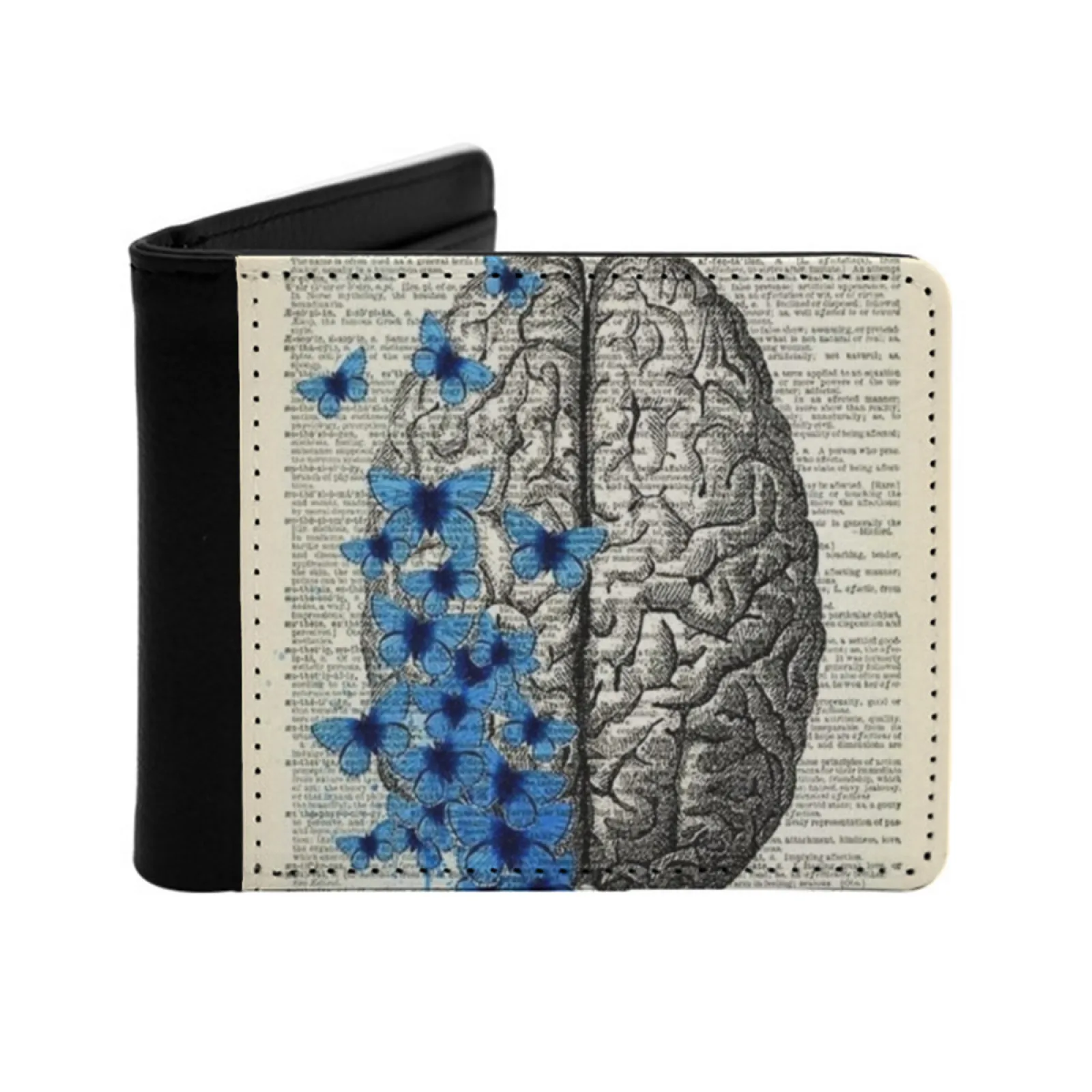 Human Brain Anatomy Personalized Wallet For Men And Women Pu Leather Short Pocket Purse Anatomy Brain Human Biology Science