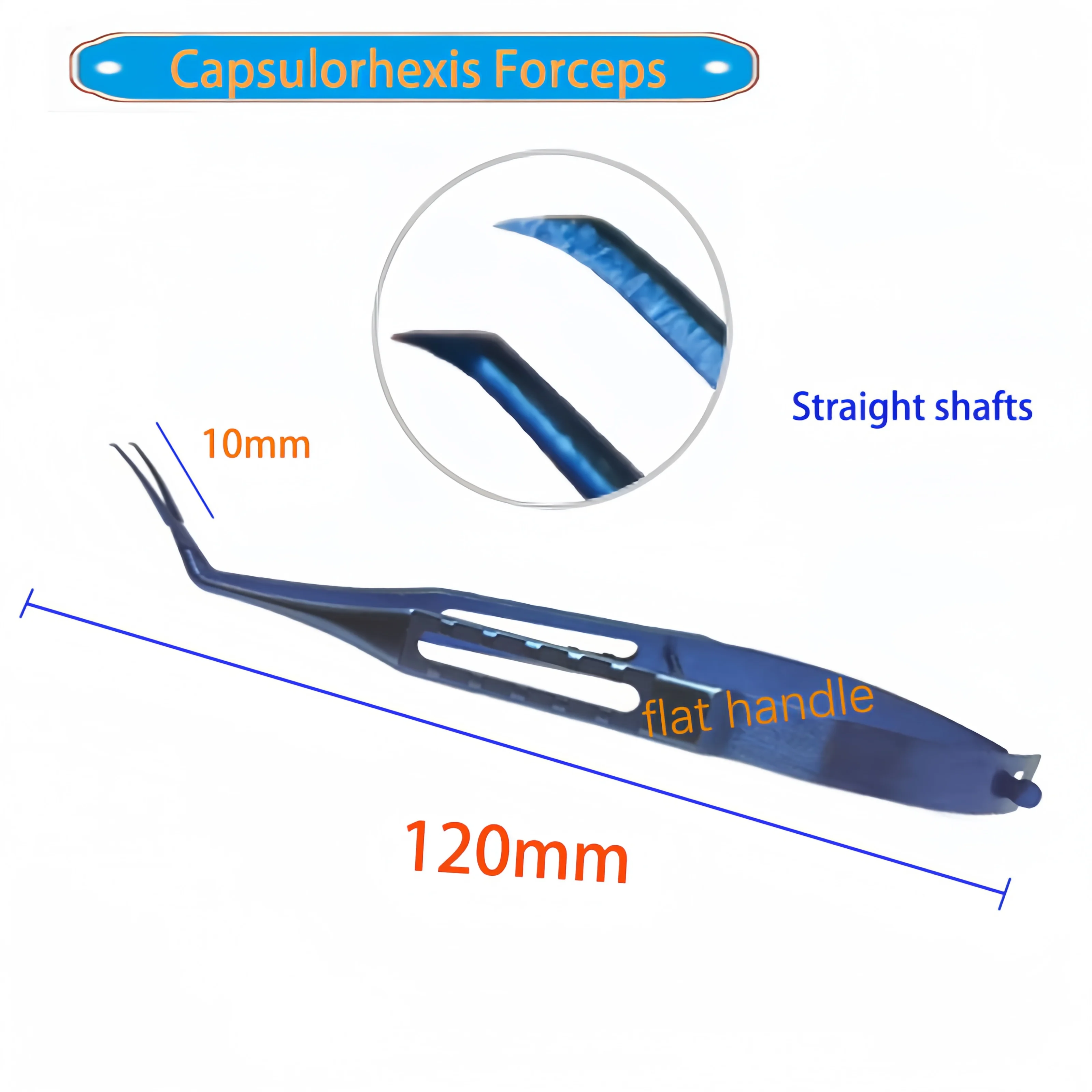 

Inamura Capsulorhexis Forceps Titanium Ophthalmic Surgical Instruments Curved Straight 120mm long