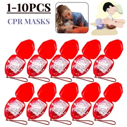 1-10PCS Resuscitator Rescue Emergency First Aid Masks CPR Breathing Mask Mouth Breath One-way Valve Professional First Aid Tools