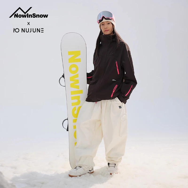 سترة نسائية من NuJune X NIS Anorak سترة على الجليد للرجال مقاومة للرياح في الهواء الطلق سترة واقية فضفاضة على الجليد معزولة مقاومة للماء