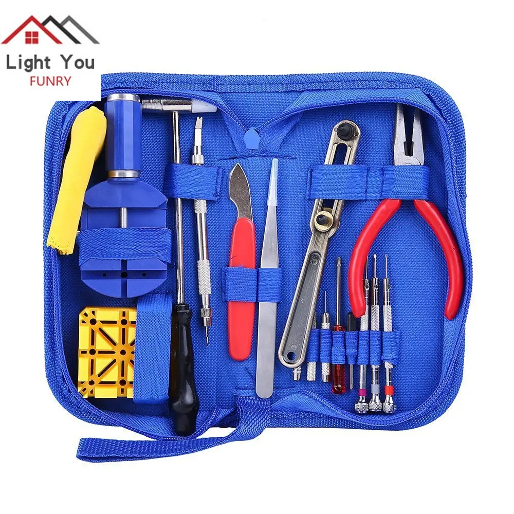 17pcs/set blue Household Watch repair kit Watch changer tool Remove the watch back cover tool set