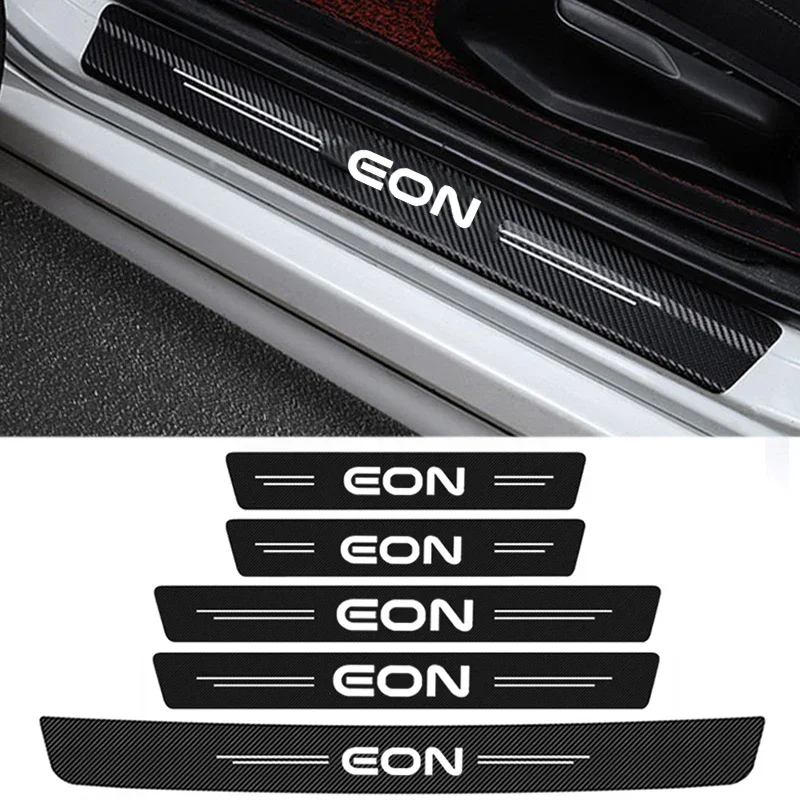 Carbon Fiber Car Styling Rear Tail Trunk Door Sill Threshold Scuff Plate Film Stickers For Hyundai EON Bagde Decals Accessories