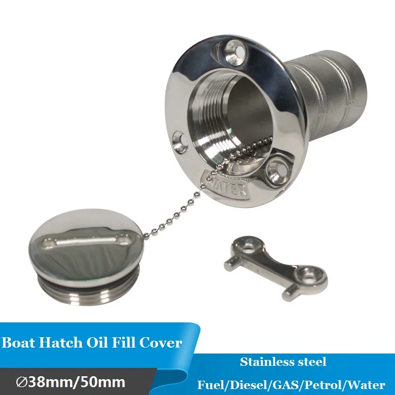 ∅38mm/∅50mm Stainless Hatch Oil Fill Cover Lockable Waste Water Inlet/Outlet Fuel/Diesel/GAS/Petrol for Boat Ship Yacht Marine