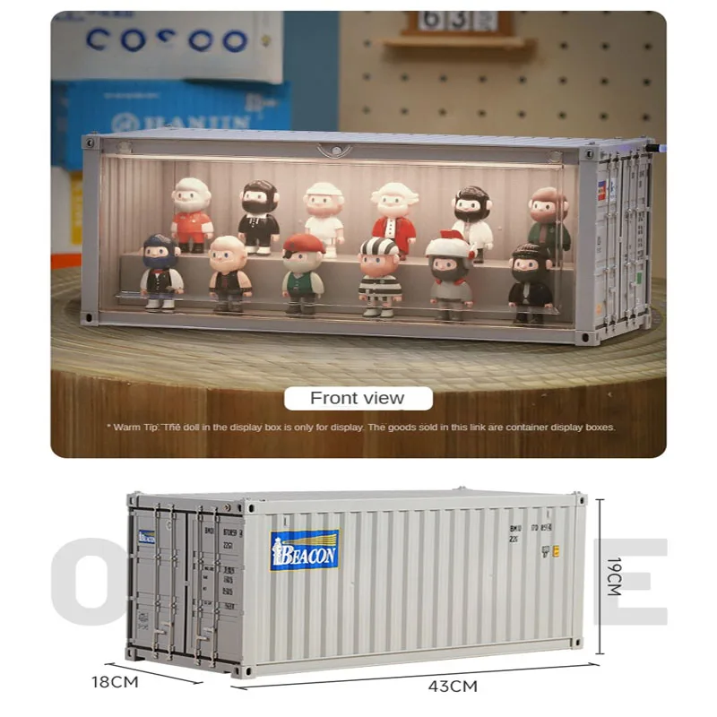 

1/14 Ship Model Container Container Toy Figure Display Blind Box 20-foot Luminous Container Ornaments Collection Gift