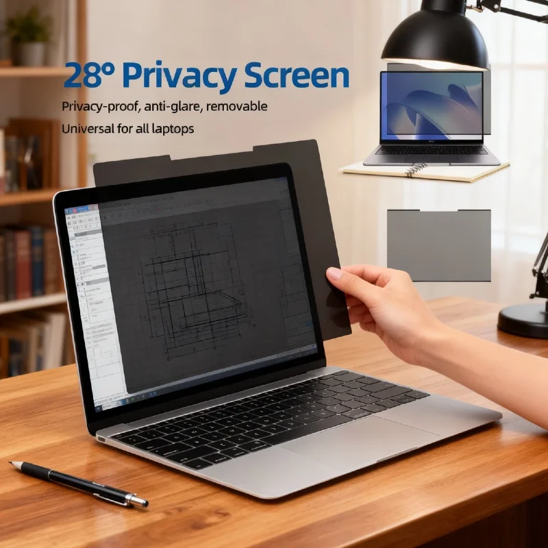 Privacy Screen Protector for 16:9 Widescreen Monitors - Anti-Glare, Blue Light Blocking, 30° Viewing Angle Shield, Detachable Pr