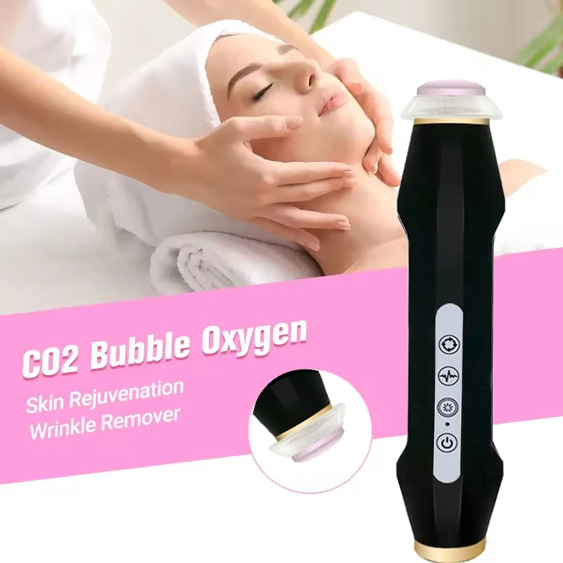 2024 New Design - Portable CO2 Oxygen Bubble Pen Rechargeable Exfoliate Device Handheld Facial Clean Machine SPA Beauty Capsules