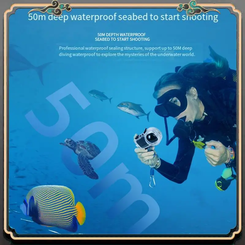 Funda impermeable para cámara de acción confiable para Insta360x4, funda de buceo totalmente sigilosa, funda protectora impermeable de 360 grados y 50M